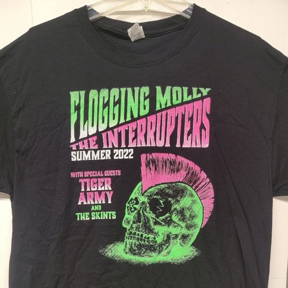 Flogging Molly & The Interrupters Summer Tour 2022 Concert Shirt - Picture 1 of 2